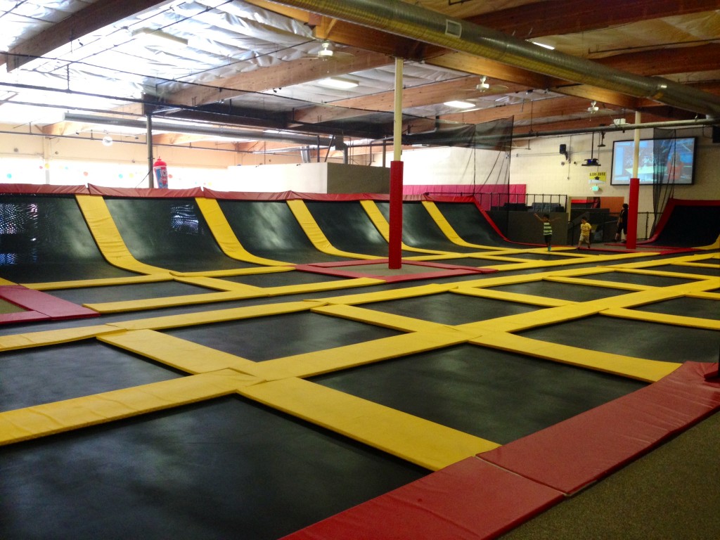 One of several trampoline courts at Aerosports