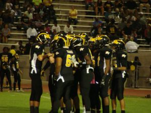 Edison's Offense in huddle