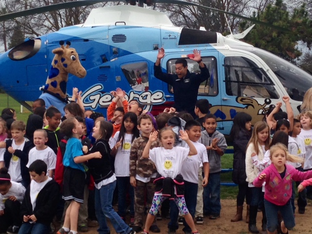 helicopter visits The Kind Kids Club 