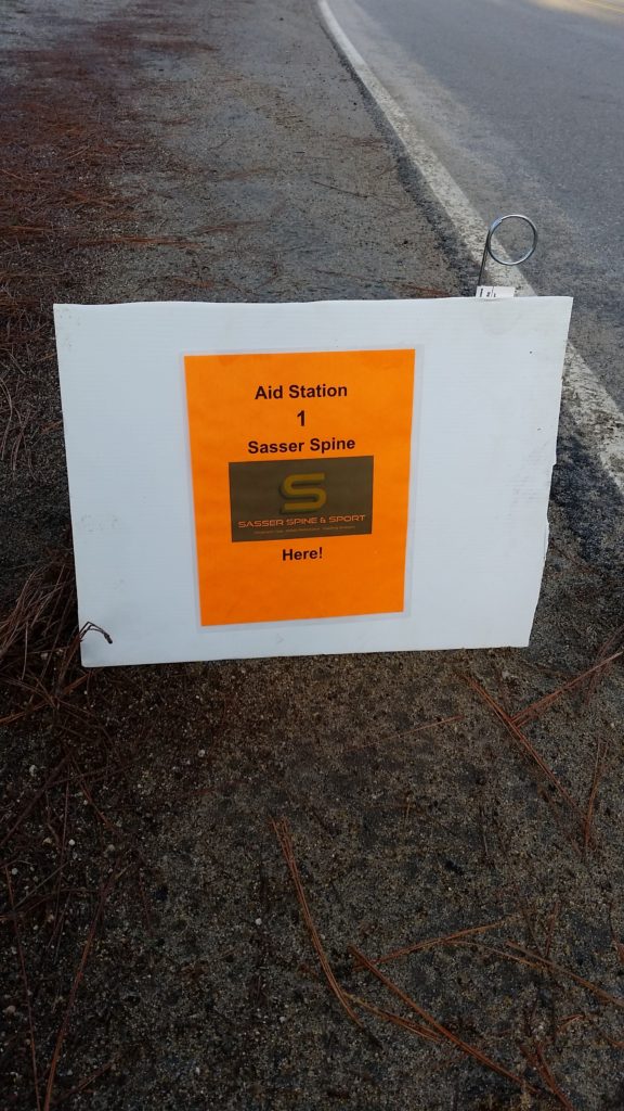 aid station sign