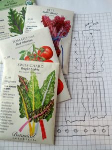 seed packets planning a garden