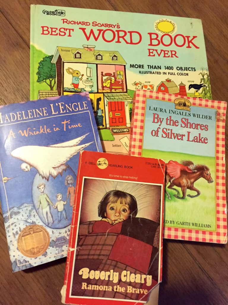 Some of the great purchases my kids have made at the Friends of the Library book sales.