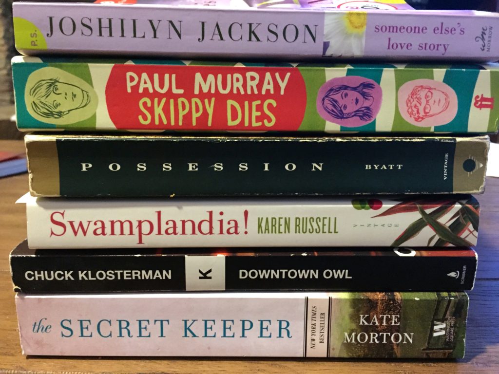 Amazing (inexpensive) finds at the Friends of the Library's used book sale. I paid less than $3 for this stack of books.