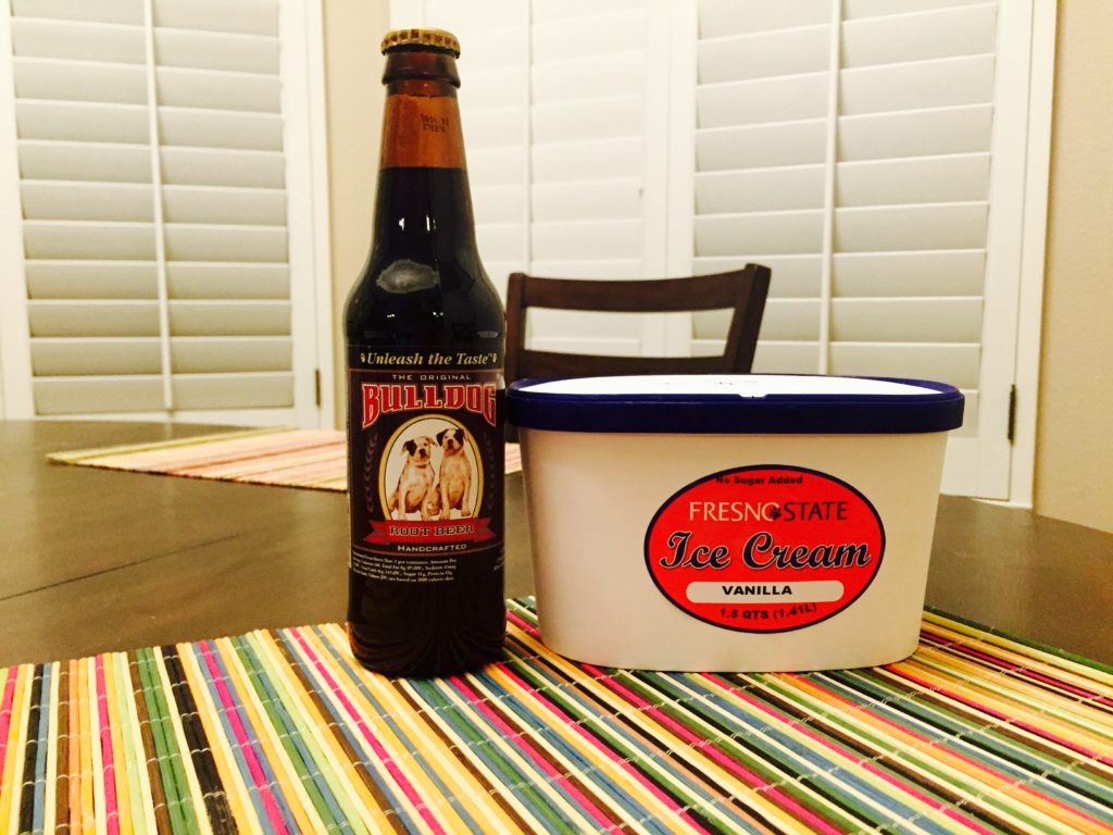 Bulldog Root Beer and Fresno State vanilla ice cream - the ingredients for a FresYes Float.