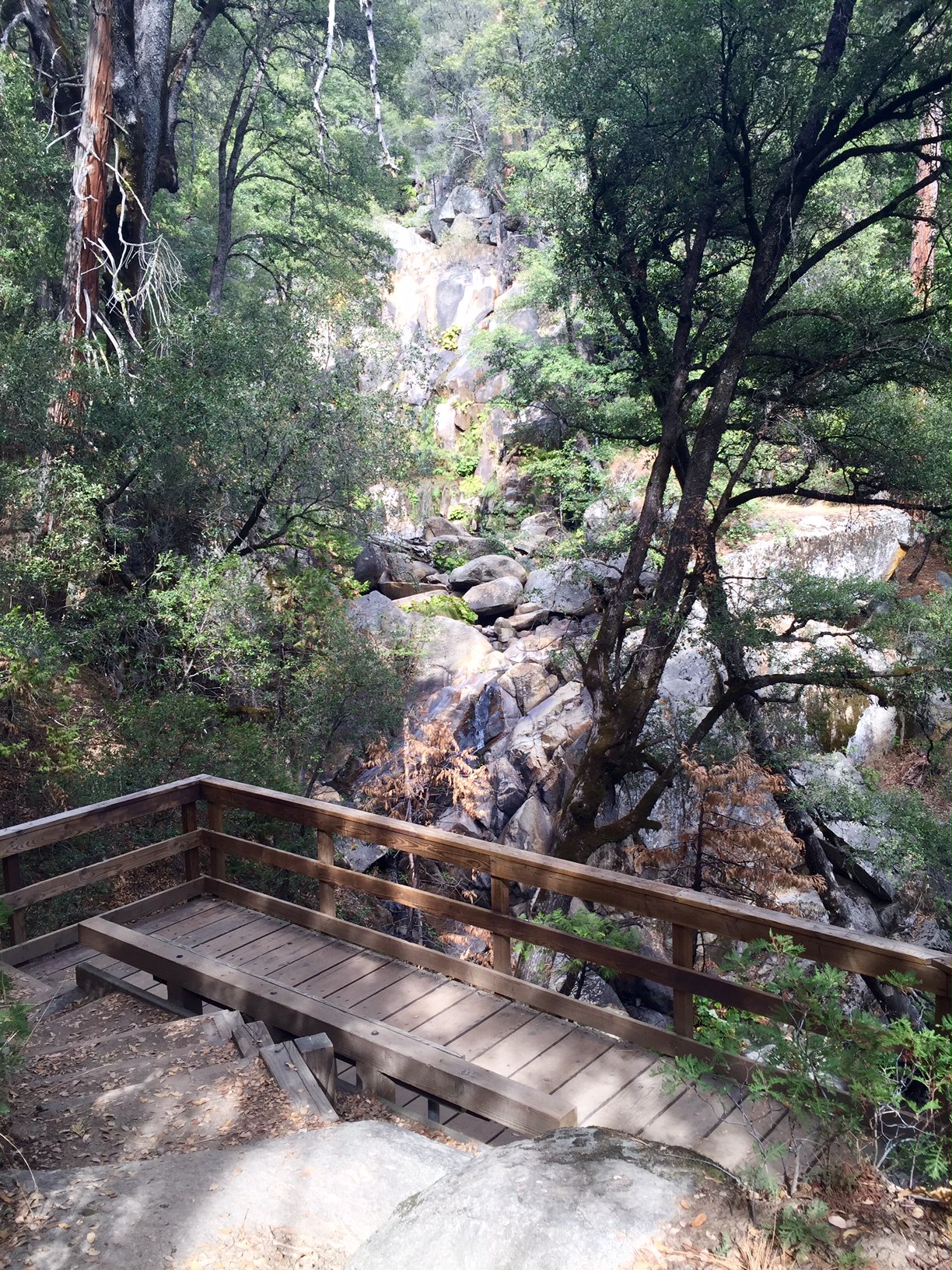 This wooden balcony lookout offers a beautiful view of Corlieu Falls