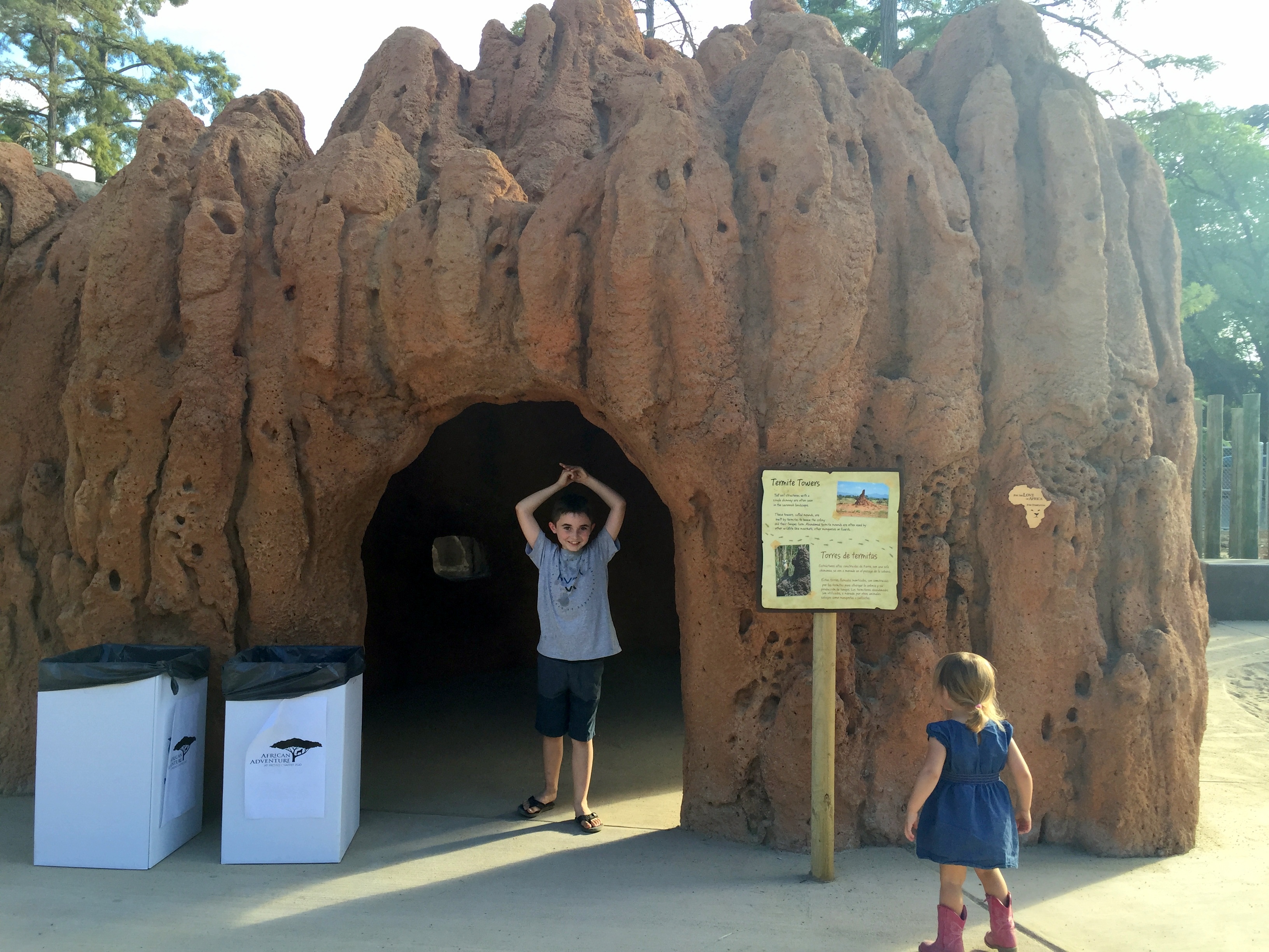 Interactive children's exhibits allow kids to experience what it might be like to live in a termite home or be a meerkat.