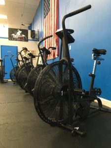 Row of Air Assault Bikes