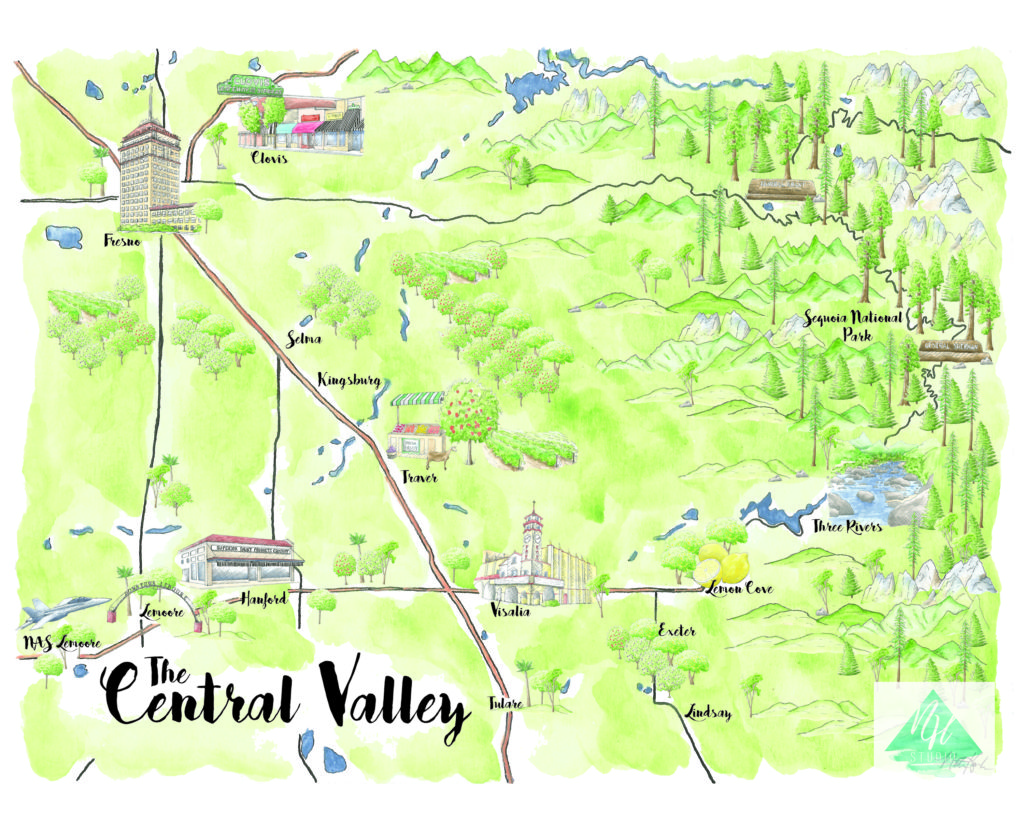 Central Valley Map by Natasha Holland