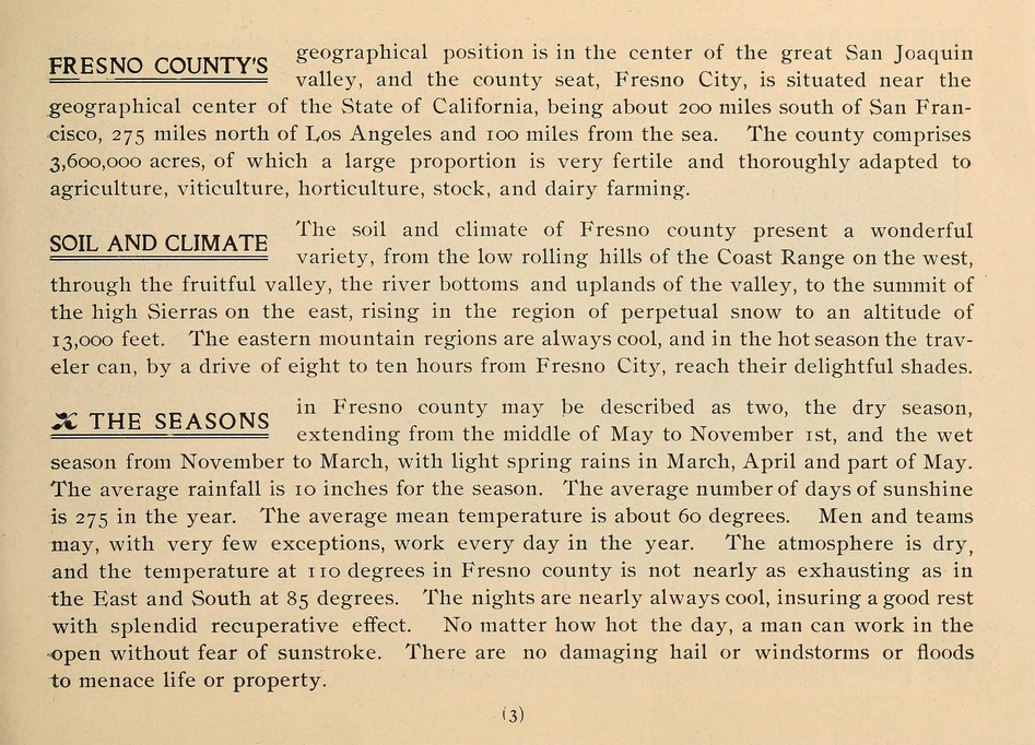 Fresno County's soil, climate, and seasons