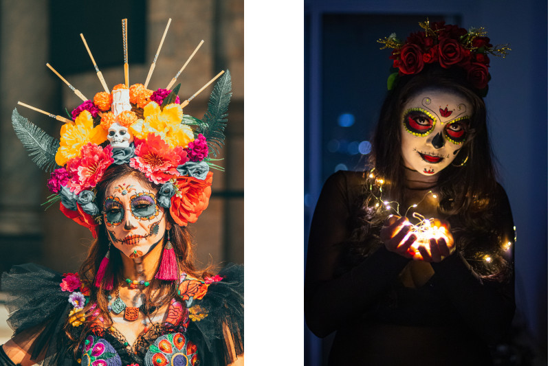 Examples of Sugar Skull Face Painting
