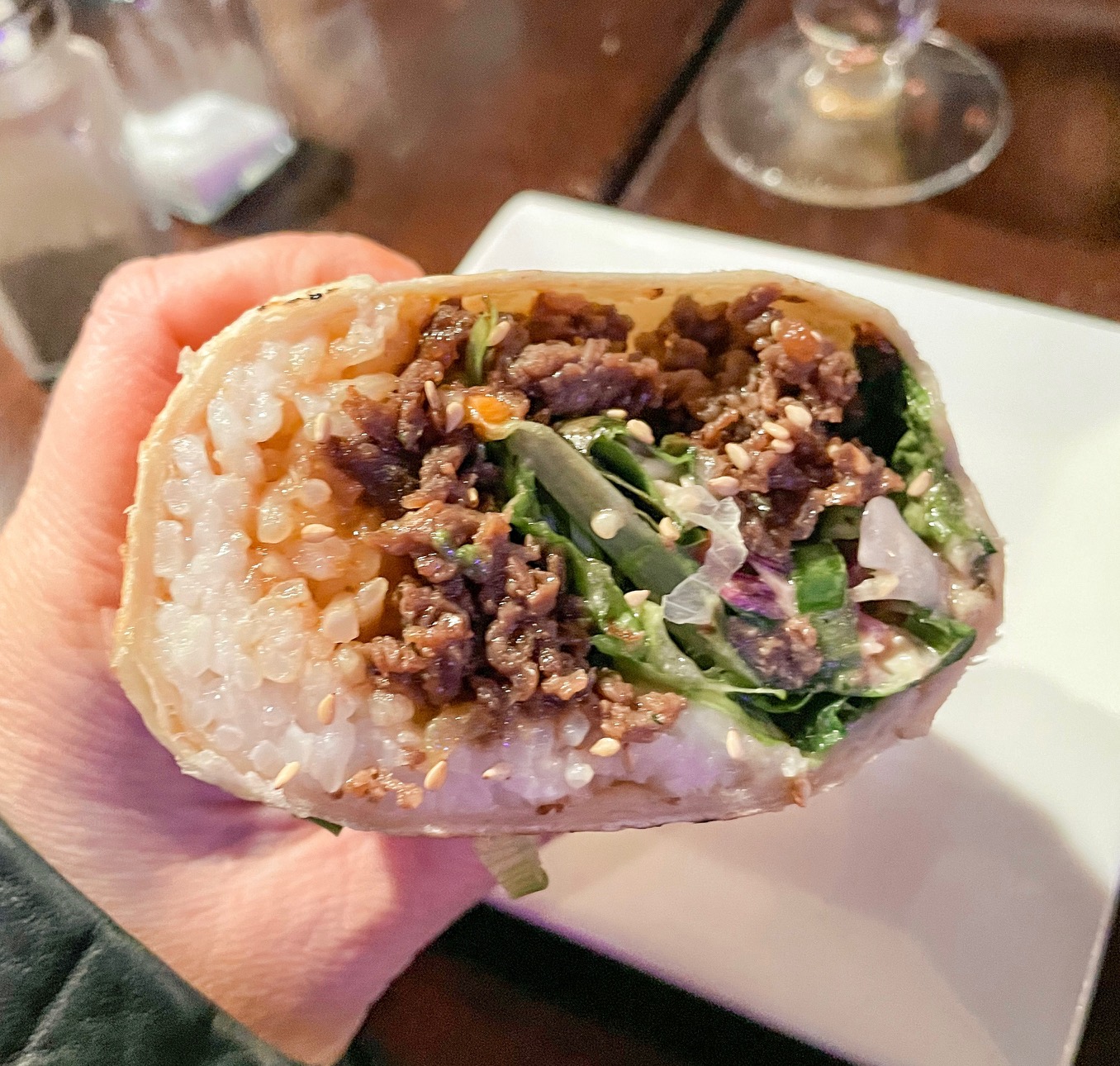 The Bulgogi Burrito of Little Leaf Tea & Bar in Fresno