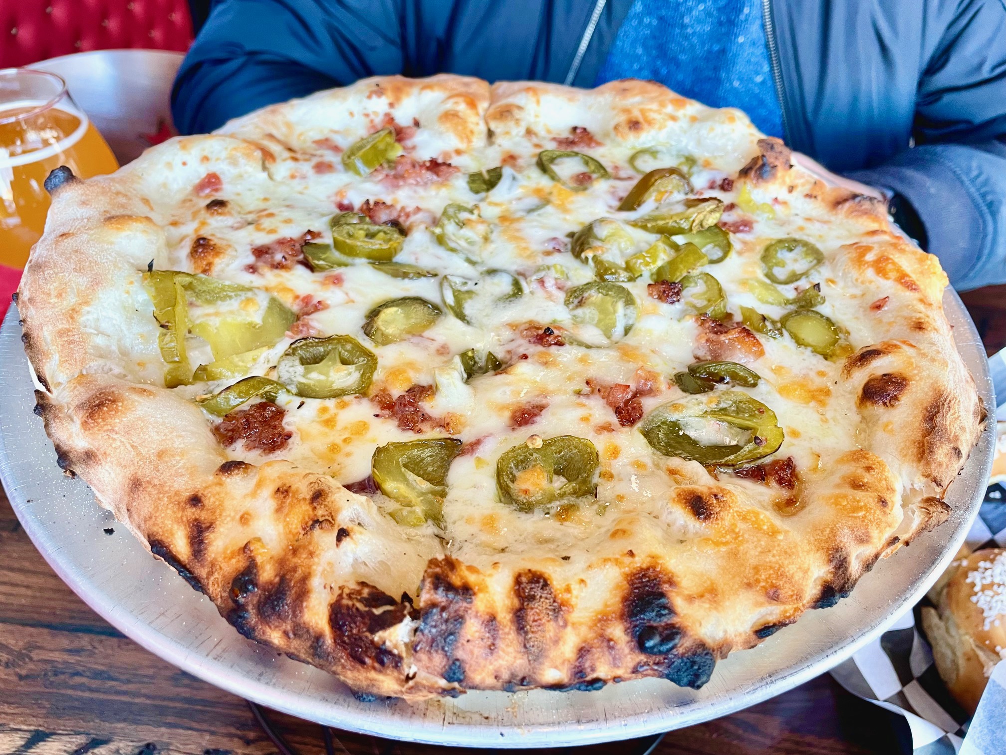My Bacon & Jalapeno Pizza from South of Shaw Beer Co was delicious