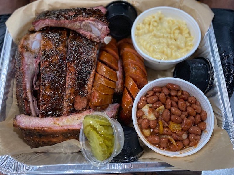 A typical platter with everything from Kemps BBQ in Clovis