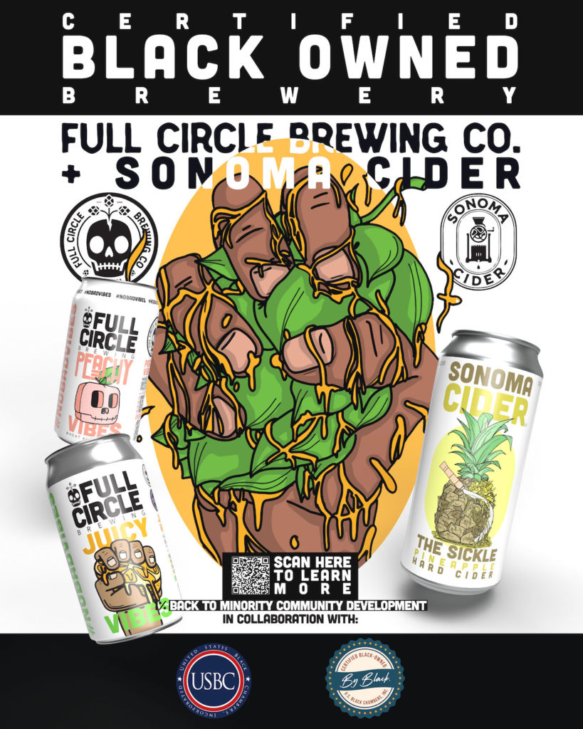 Certified Black Owned Brewery, Full Circle Brewing Company in Fresno