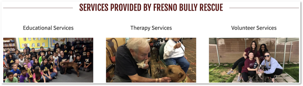 Just some of the services at Fresno Bully Rescue