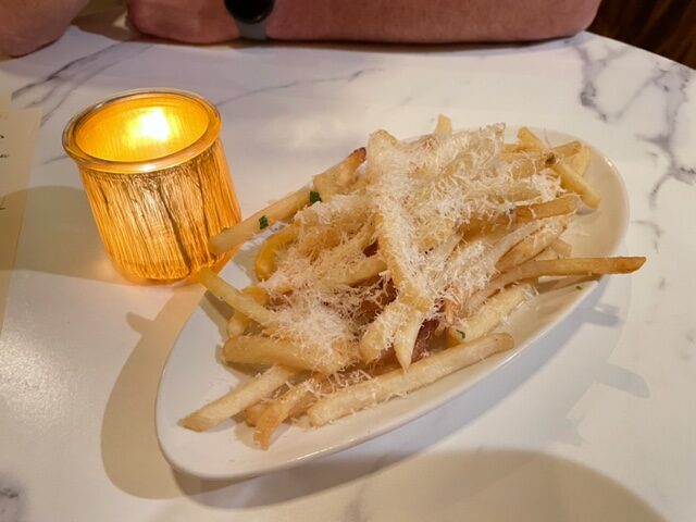 Truffle Fries were delicious from Lune Wine Bar in Downtown Fresno