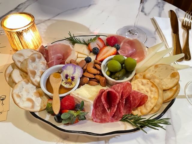 Look at The Charcuterie Board we shared at Lune Wine Bar in Downtown Fresno