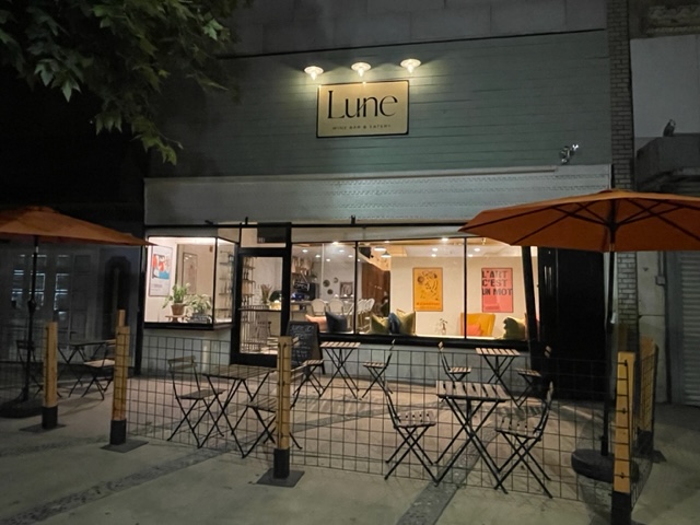 The entrance to Lune Wine Bar in Downtown Fresno