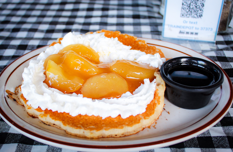 Peach Pancake from The Train Depot in Fresno, CA