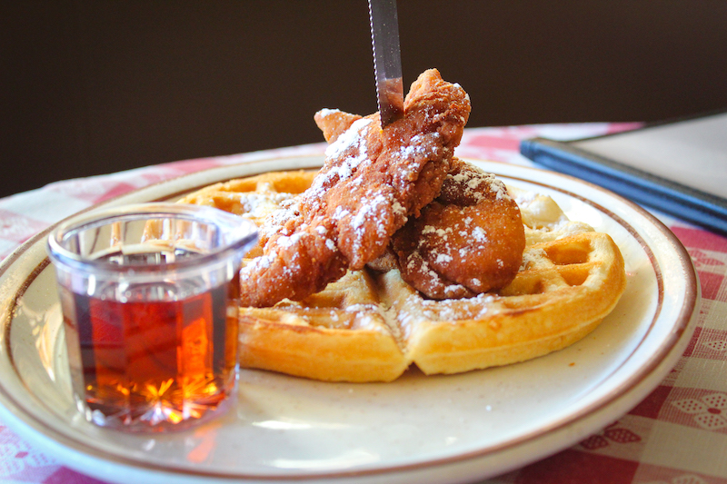 Chicken and Waffles from The Train Depot in Fresno, CA