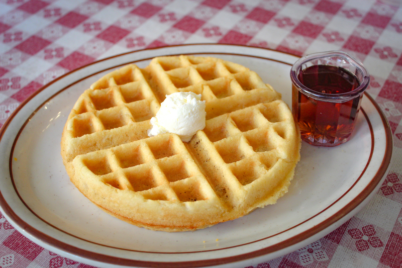There's nothing wrong with a good old plain Waffle from The Train Depot in Fresno, CA