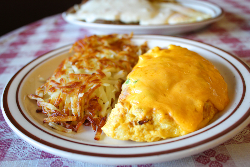 Ham and Cheddar Cheese omelette from The Train Depot in Fresno, CA